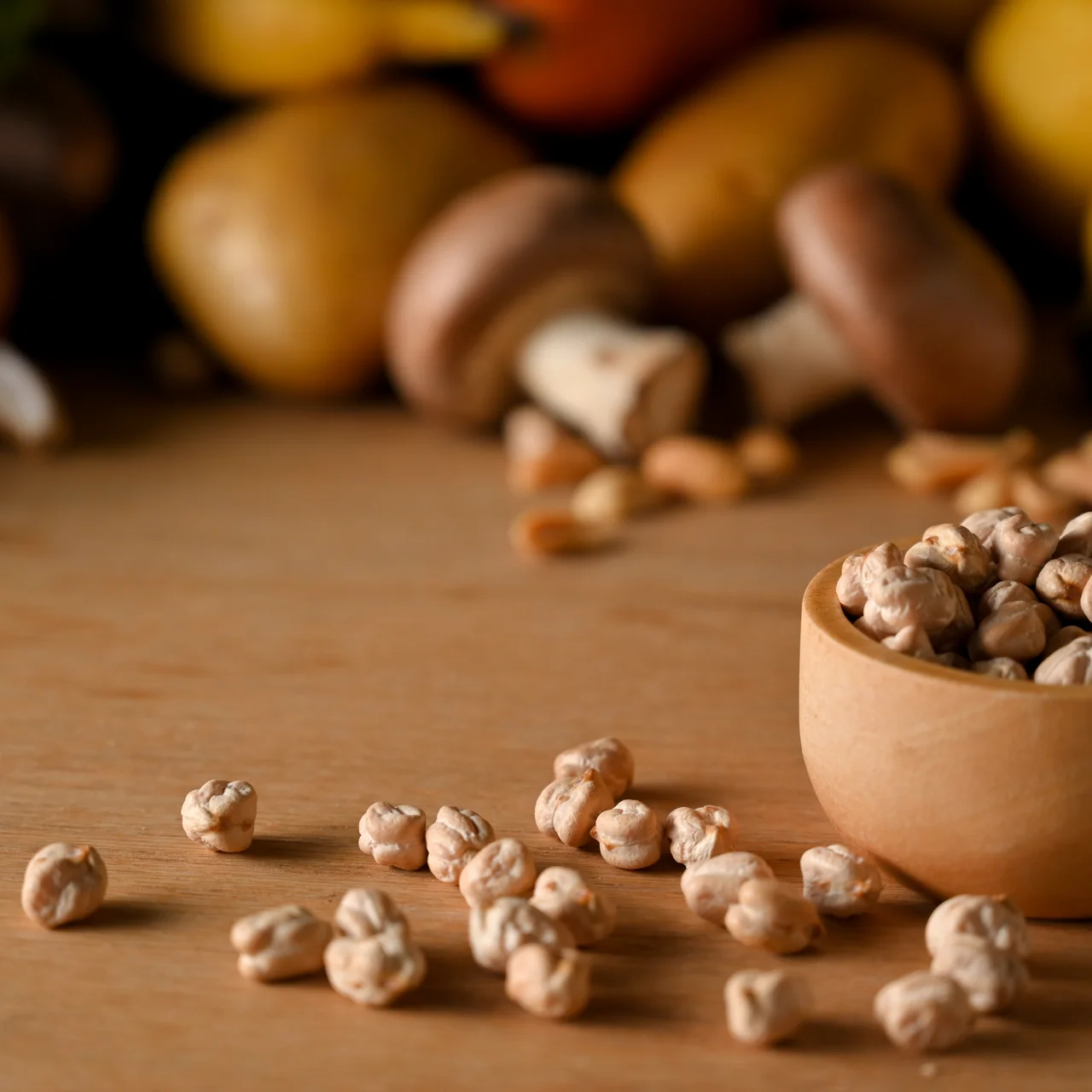 Bowl of nuts with vegetables