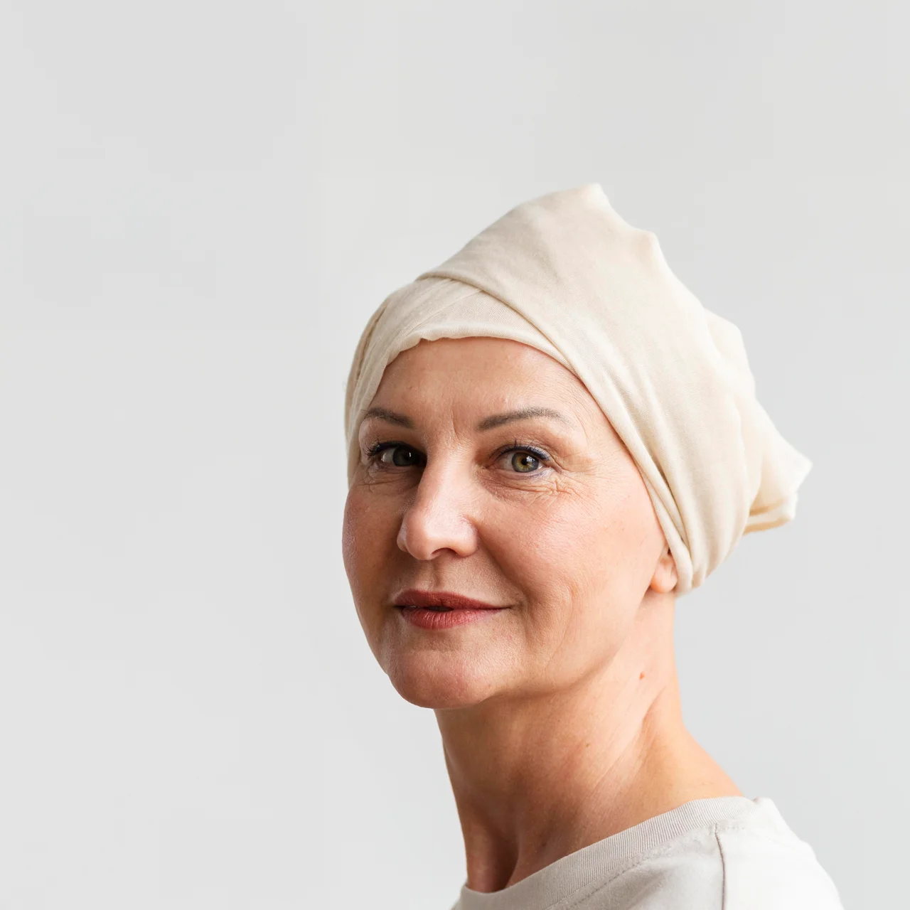 Middle aged woman with cancer
